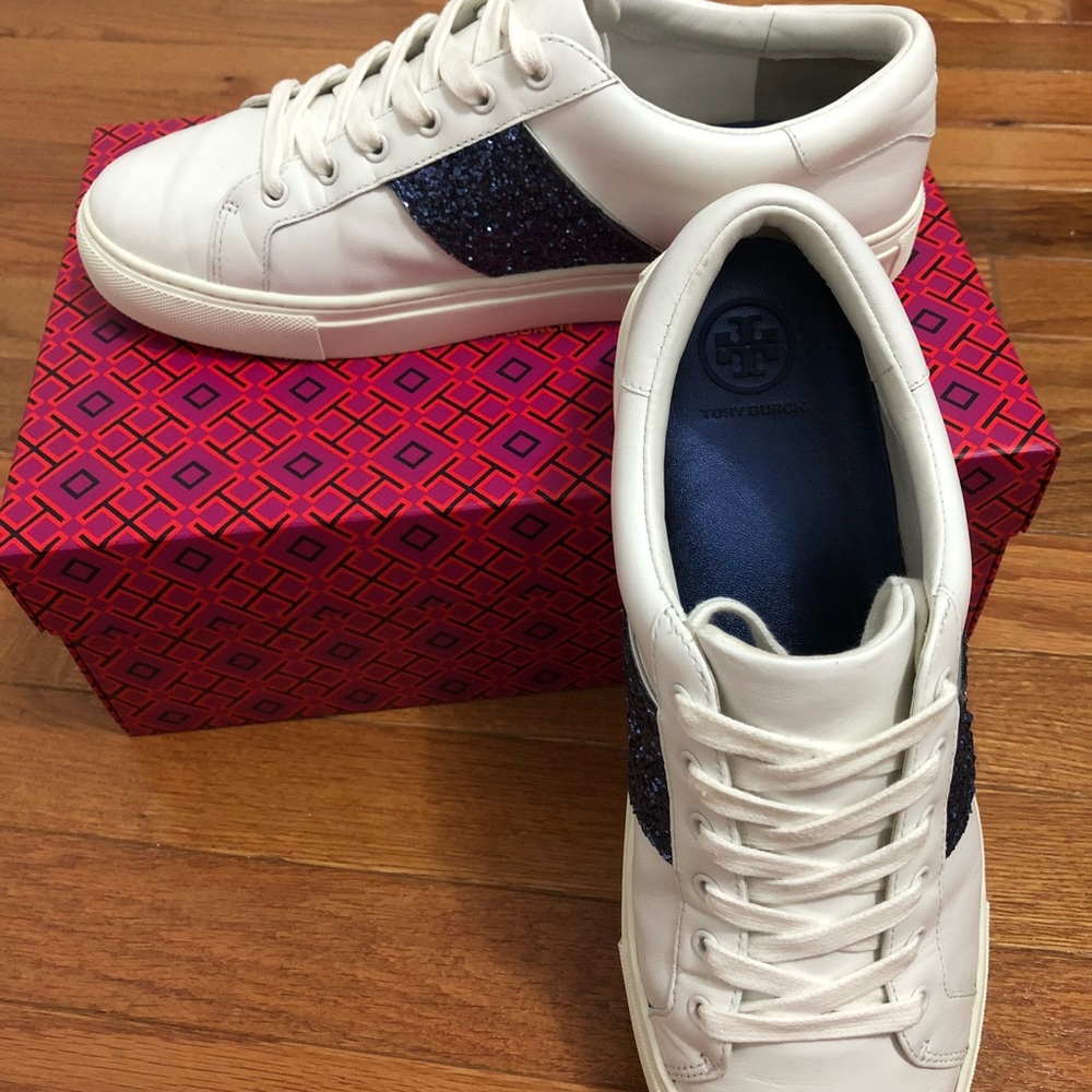Tory Burch Carter Glitter Sneakers - Picture 2 of 8